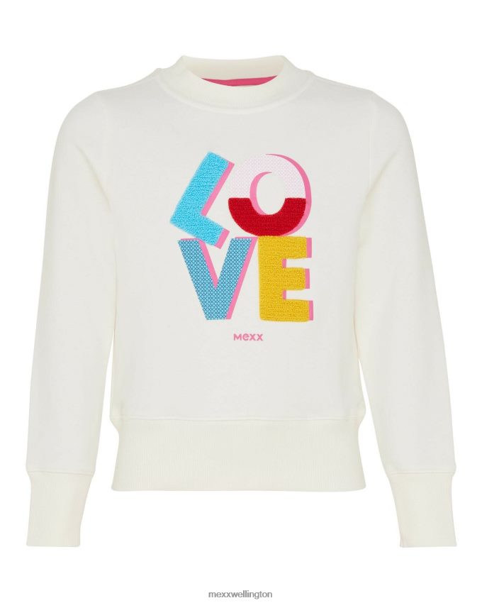 Girls Mexx White Crewneck sweater with artwork Off 2B480T826