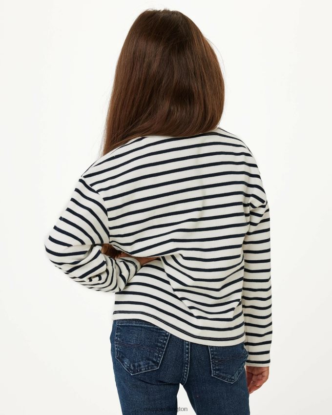 Girls Mexx White Striped sweater dropped shoulder Off 2B480T827