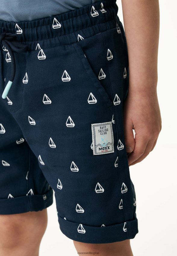 Boys Mexx Blue Chino Shorts With Roll Up Cuff Navy 2B480T882