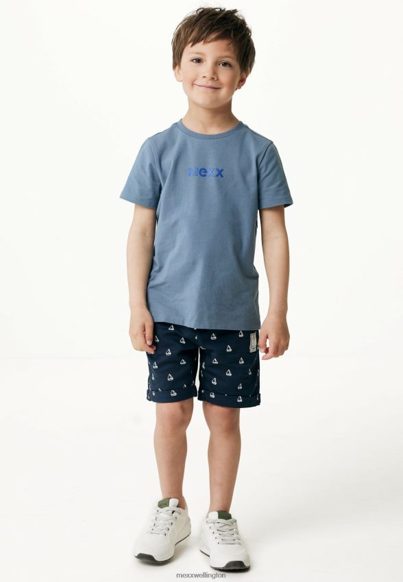Boys Mexx Blue Chino Shorts With Roll Up Cuff Navy 2B480T882