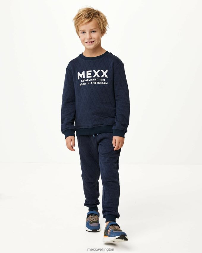 Boys Mexx Blue Crewneck sweater with quilting Navy 2B480T954