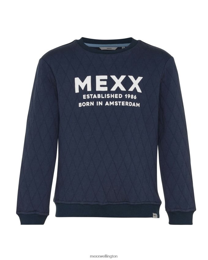 Boys Mexx Blue Crewneck sweater with quilting Navy 2B480T954