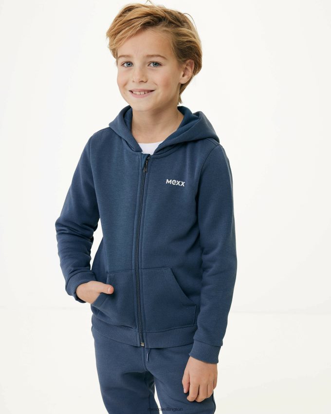 Boys Mexx Blue Hooded zipthrough Light Navy (Dark Denim) 2B480T909