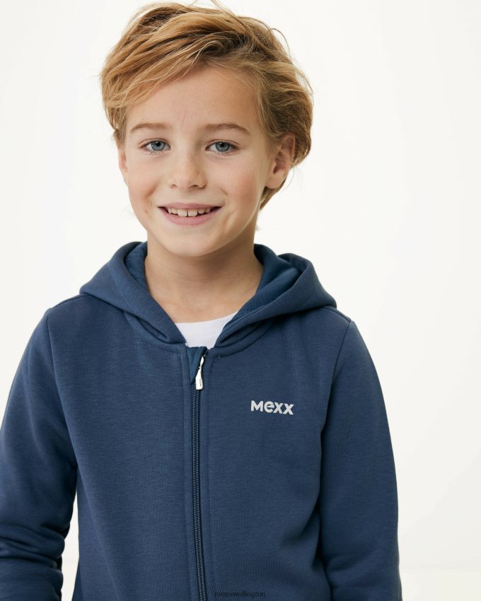 Boys Mexx Blue Hooded zipthrough Light Navy (Dark Denim) 2B480T909