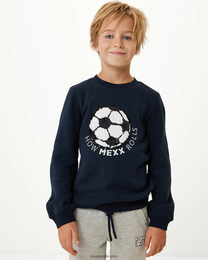 Boys Mexx Blue Two way sequince crewneck Navy 2B480T960