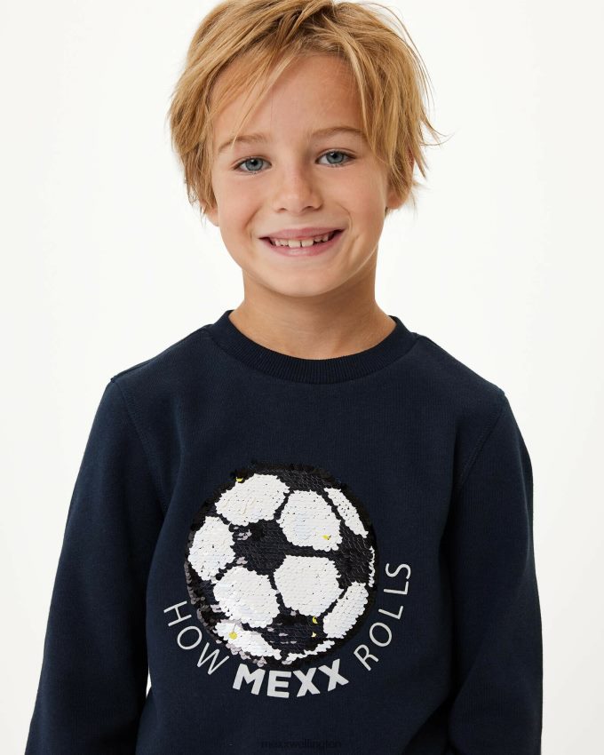 Boys Mexx Blue Two way sequince crewneck Navy 2B480T960