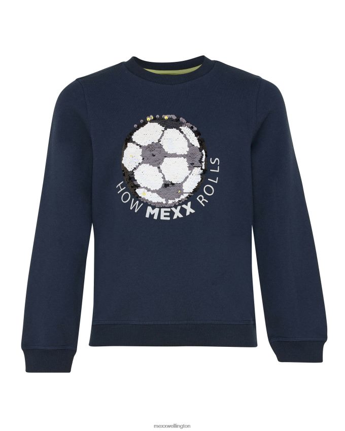Boys Mexx Blue Two way sequince crewneck Navy 2B480T960