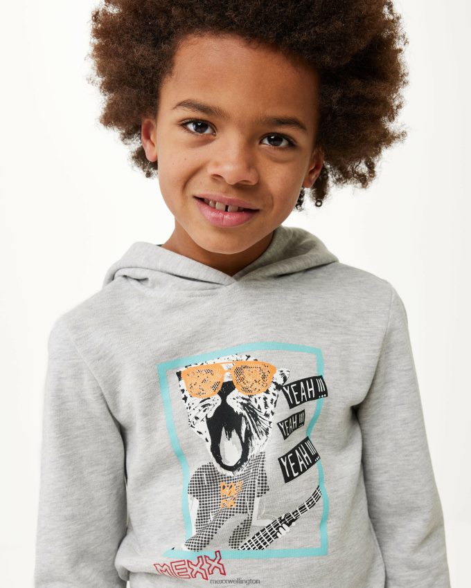 Boys Mexx Grey Hoody with artwork Melee 2B480T944
