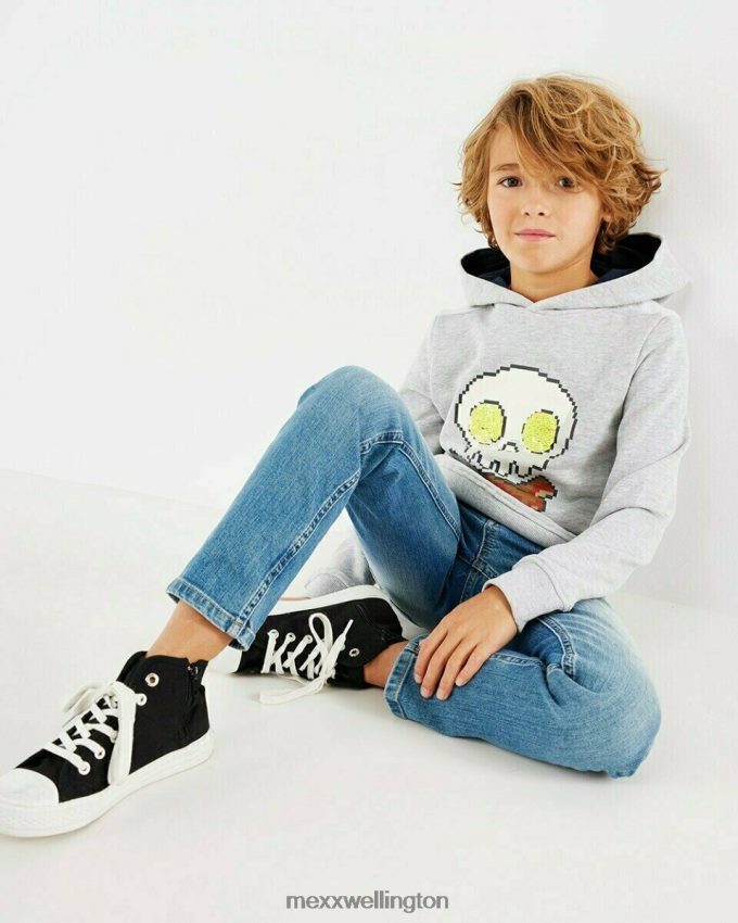 Boys Mexx Grey Sequins hooded sweater grey melee 2B480T972