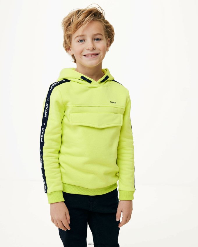 Boys Mexx Yellow Hoody with kangeroo pocket Neon 2B480T959