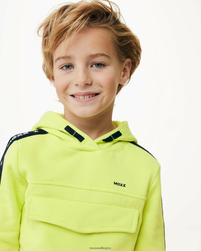 Boys Mexx Yellow Hoody with kangeroo pocket Neon 2B480T959