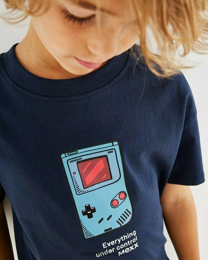 Boys Mexx Blue Artwork t-shirt navy 2B480T973