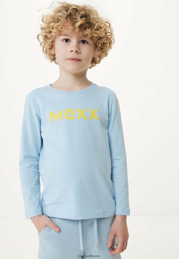 Boys Mexx Blue Long Sleeve T-shirt Rubber Print Light 2B480T898