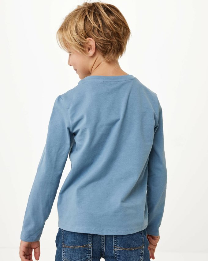 Boys Mexx Blue Long sleeve logo carrier t-shirt Mid 2B480T949