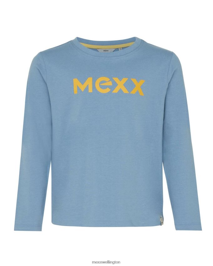 Boys Mexx Blue Long sleeve logo carrier t-shirt Mid 2B480T949