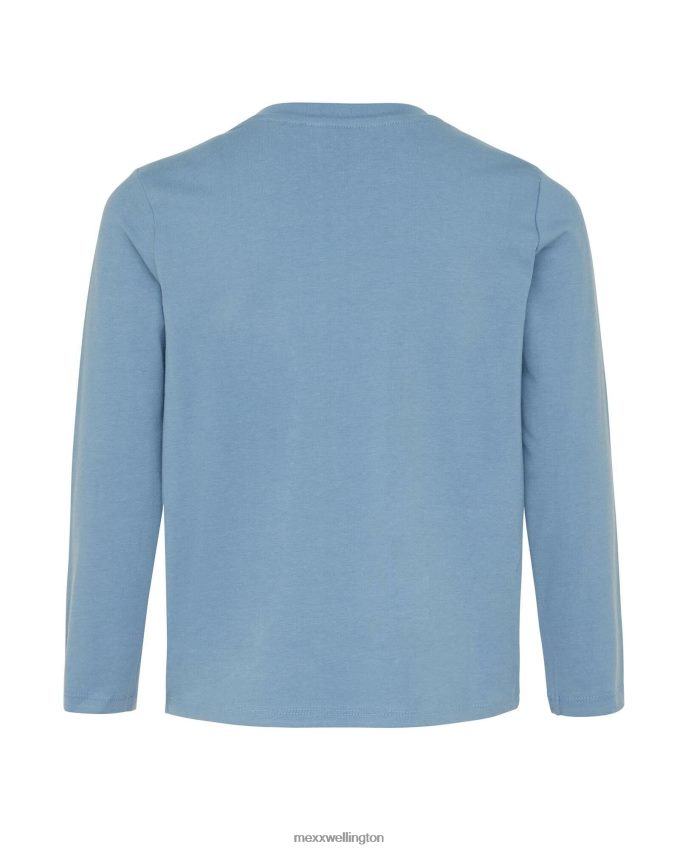 Boys Mexx Blue Long sleeve logo carrier t-shirt Mid 2B480T949