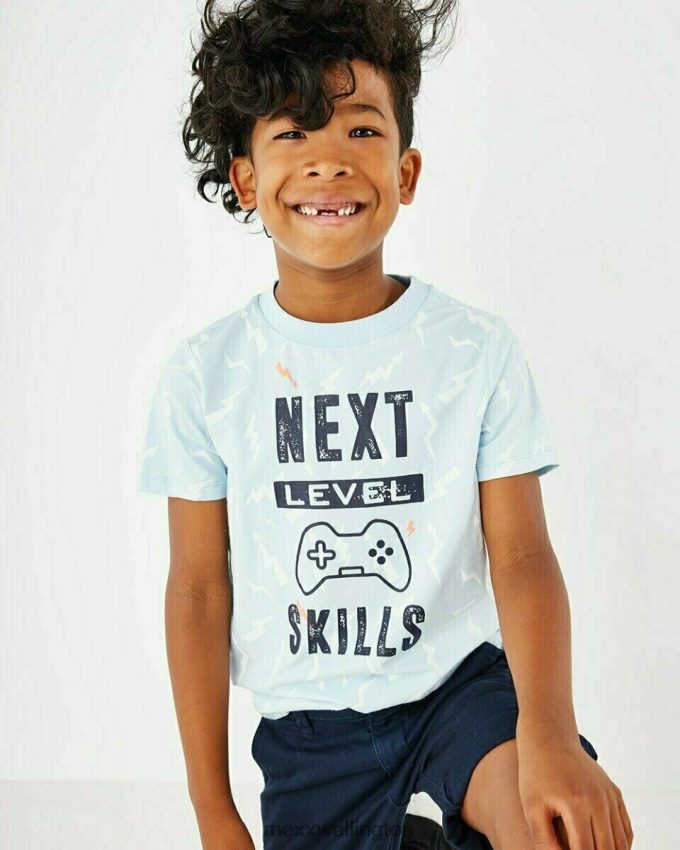 Boys Mexx Blue Printed t-shirt light blue 2B480T970