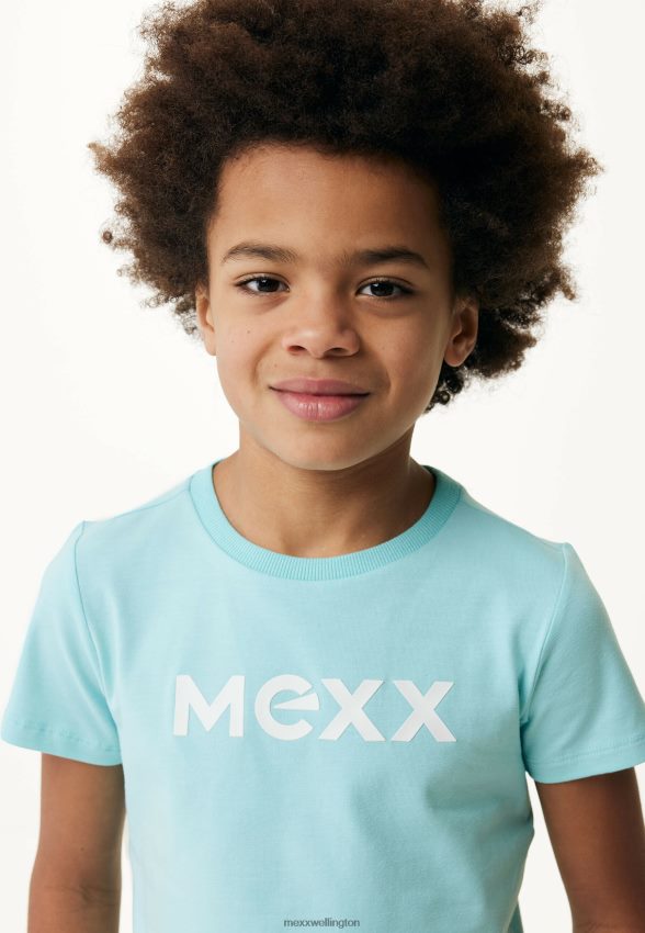 Boys Mexx Blue Short Sleeve T-shirt Rubber Print 2B480T900