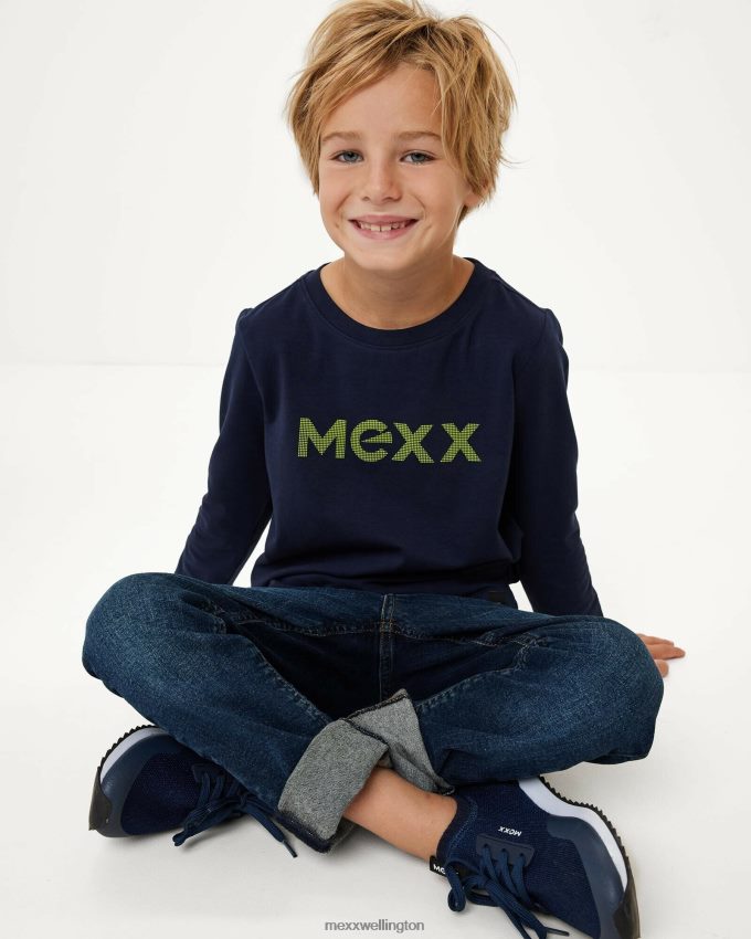 Boys Mexx Blue T-shirt logo carrier Navy 2B480T958