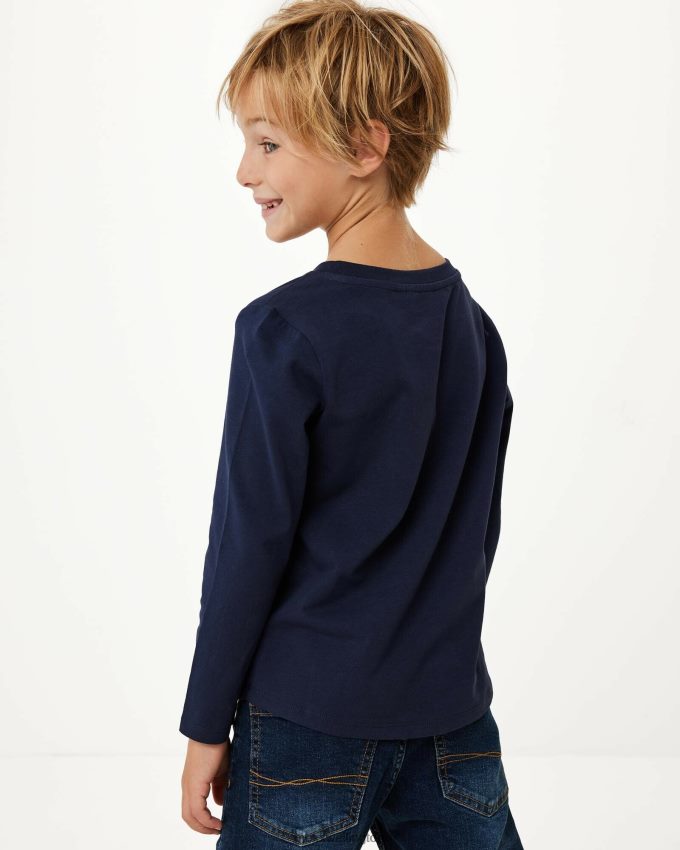 Boys Mexx Blue T-shirt logo carrier Navy 2B480T958