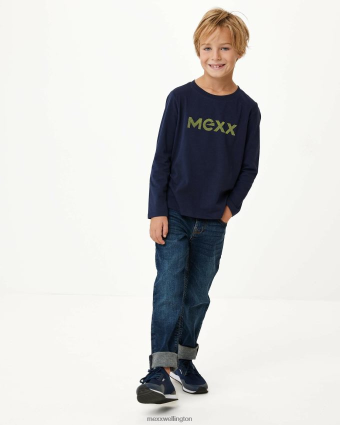 Boys Mexx Blue T-shirt logo carrier Navy 2B480T958