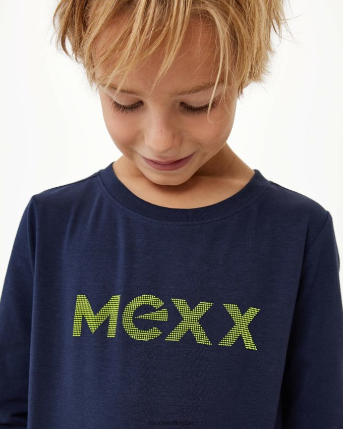 Boys Mexx Blue T-shirt logo carrier Navy 2B480T958
