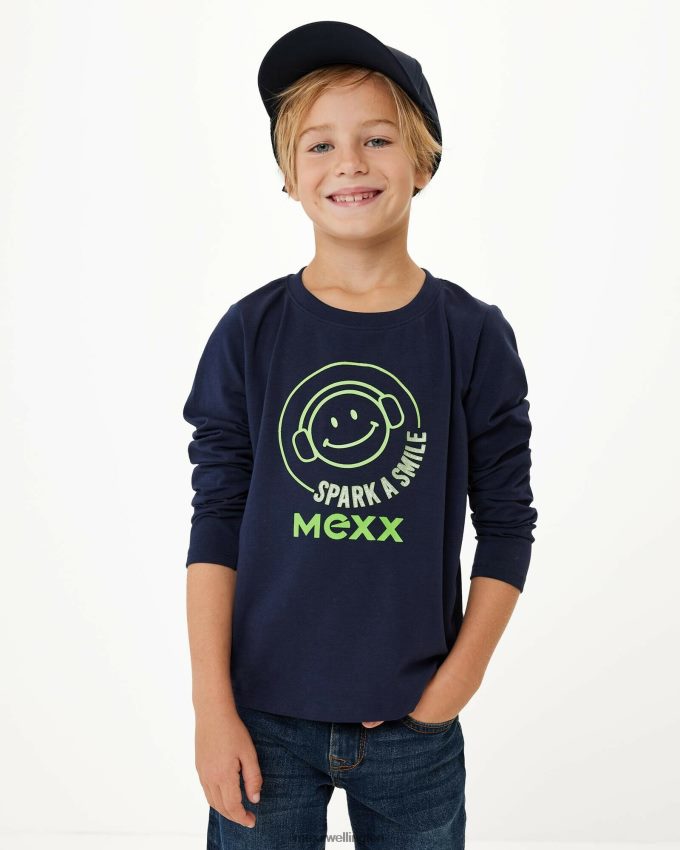 Boys Mexx Blue T-shirt with artwork Navy 2B480T957