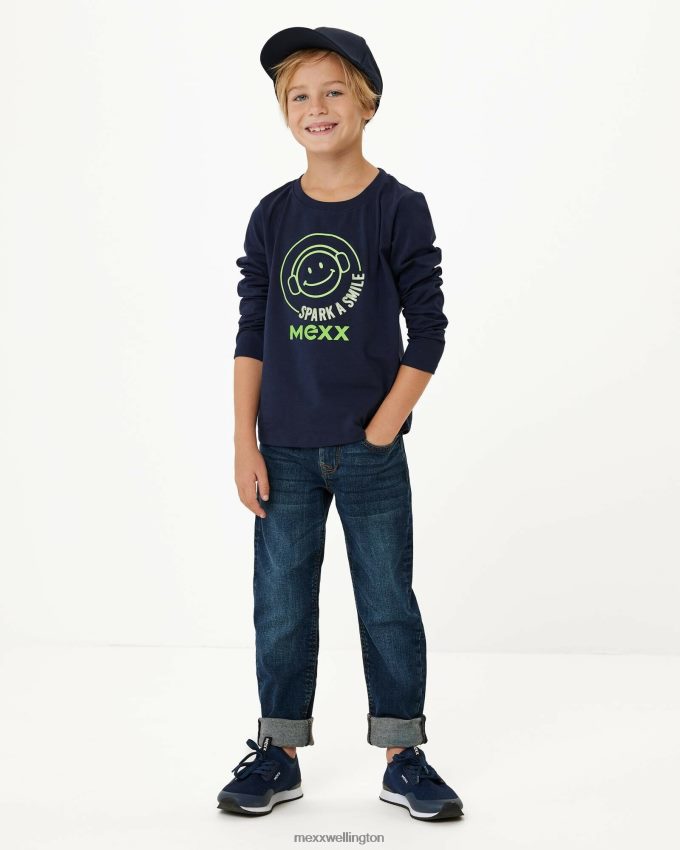 Boys Mexx Blue T-shirt with artwork Navy 2B480T957