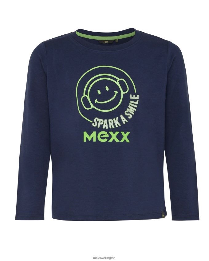 Boys Mexx Blue T-shirt with artwork Navy 2B480T957