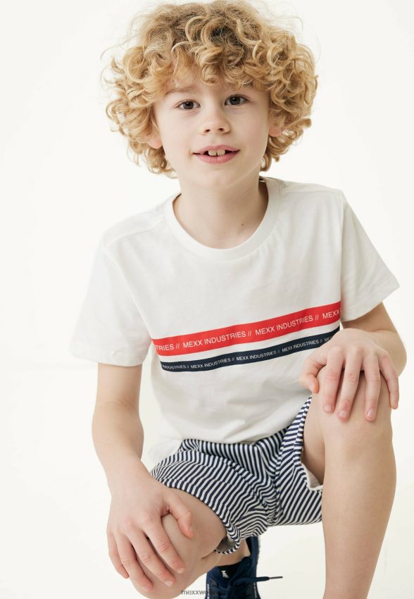 Boys Mexx Cotton Basic T-shirt With Artwork Off White 2B480T878