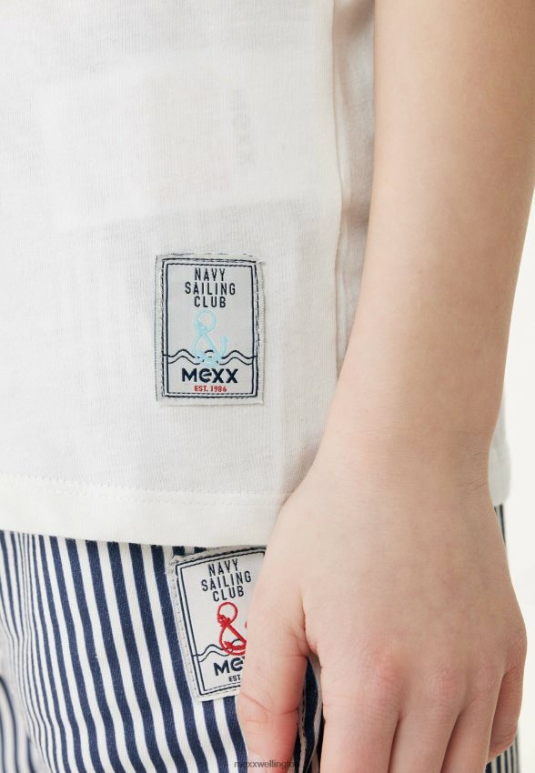 Boys Mexx Cotton Basic T-shirt With Artwork Off White 2B480T878