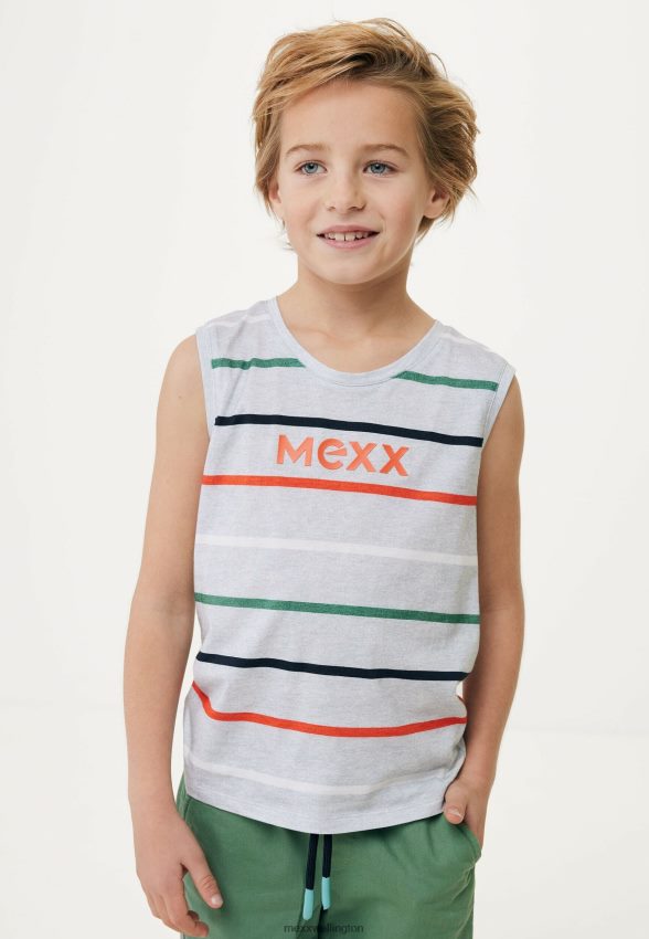 Boys Mexx Cotton Striped Tanktop Grey Melee 2B480T897