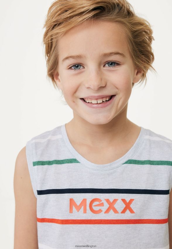 Boys Mexx Cotton Striped Tanktop Grey Melee 2B480T897