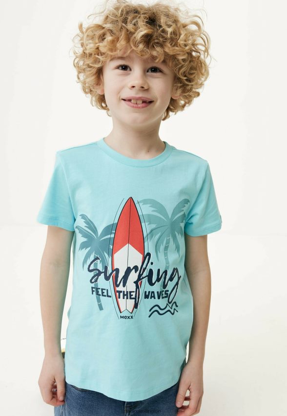 Boys Mexx Cotton T-shirt With Artwork Blue 2B480T879