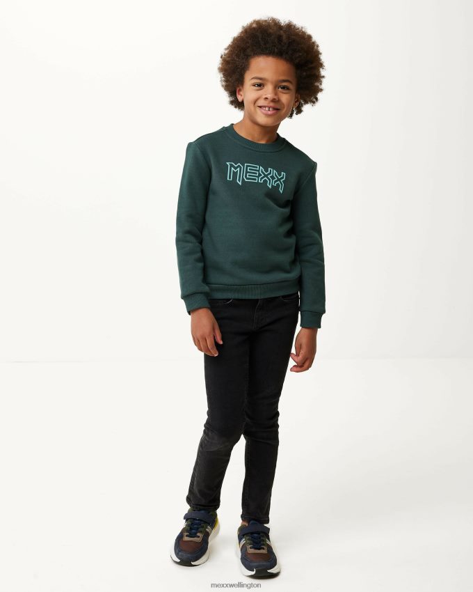 Boys Mexx Green Crewneck logo carrier Dark 2B480T943