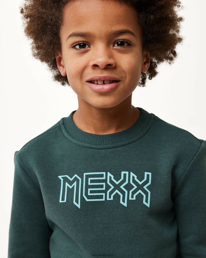 Boys Mexx Green Crewneck logo carrier Dark 2B480T943