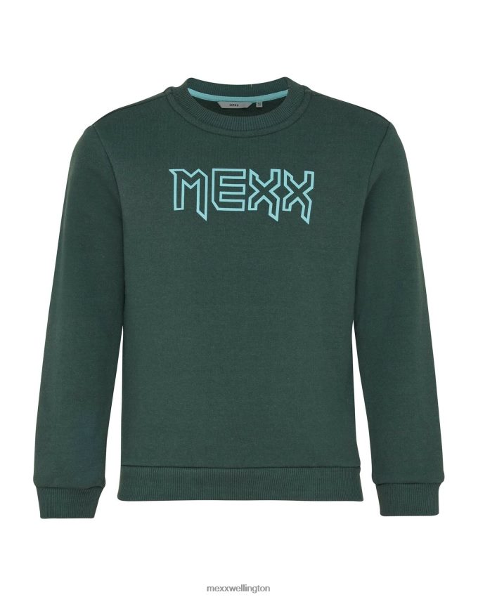 Boys Mexx Green Crewneck logo carrier Dark 2B480T943