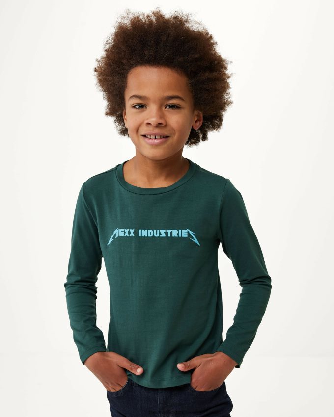 Boys Mexx Green Long sleeve logo carrier t-shirt Dark 2B480T942