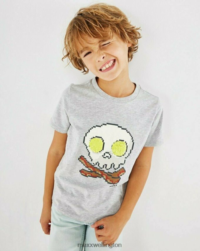 Boys Mexx Grey Artwork t-shirt grey melee 2B480T911