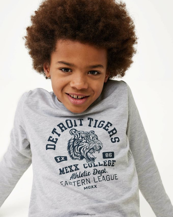 Boys Mexx Grey Long sleeve artwork t-shirt Melee 2B480T940