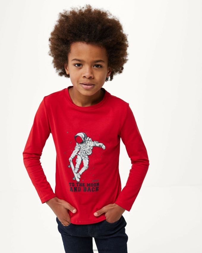 Boys Mexx Red Long sleeve artwork t-shirt 2B480T937
