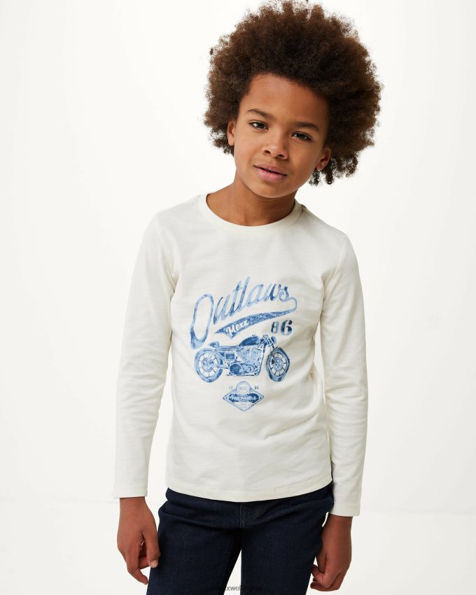 Boys Mexx White Long sleeve artwork t-shirt Off 2B480T939