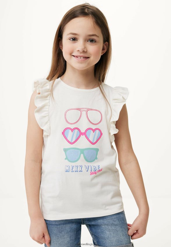 Girls Mexx Beige Short Sleeve T-shirt Off White 2B480T761