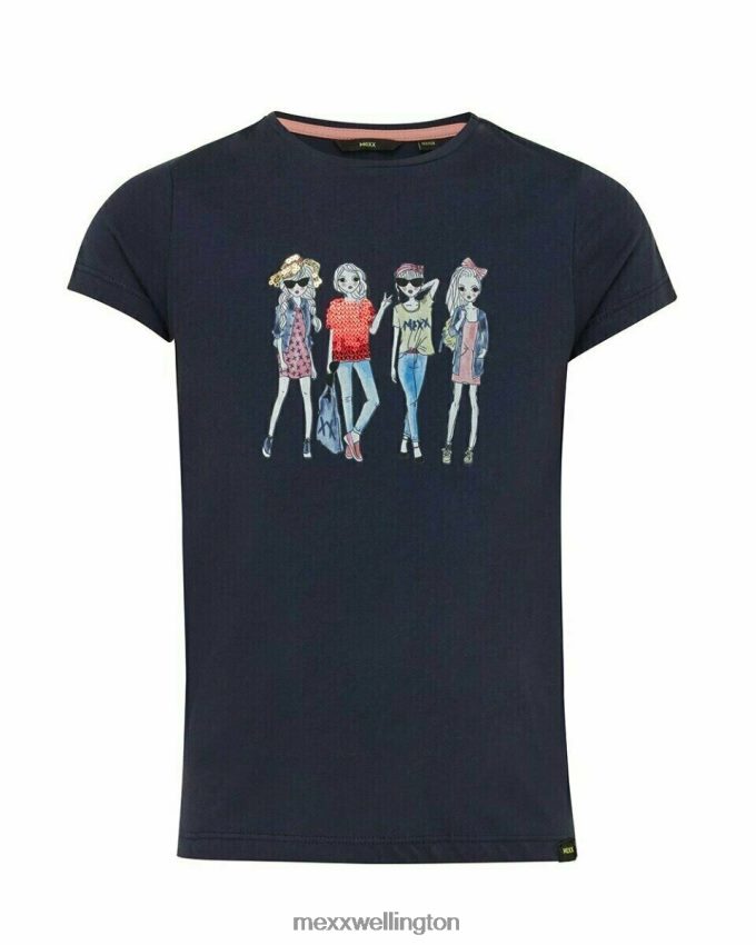Girls Mexx Blue Artwork t-shirt Navy 2B480T755