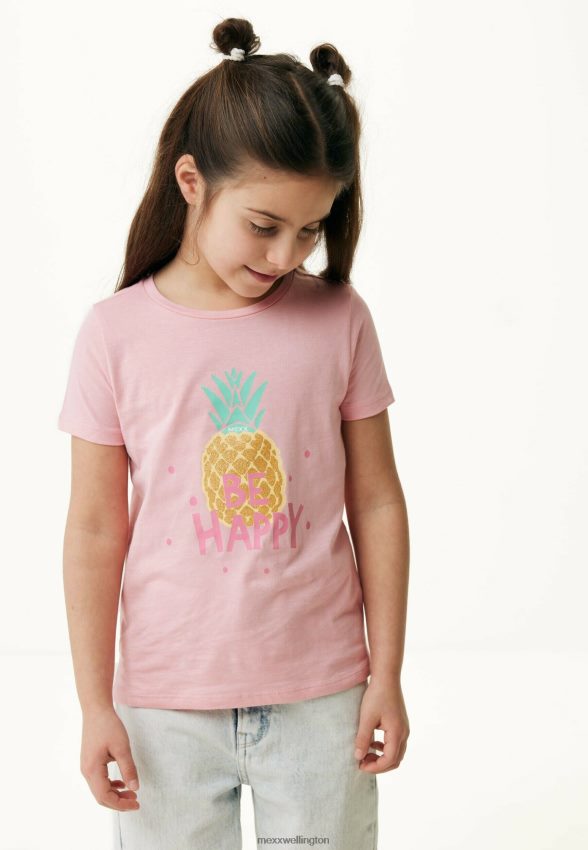 Girls Mexx Cotton T-shirt With Artwork Fresh Pink 2B480T748