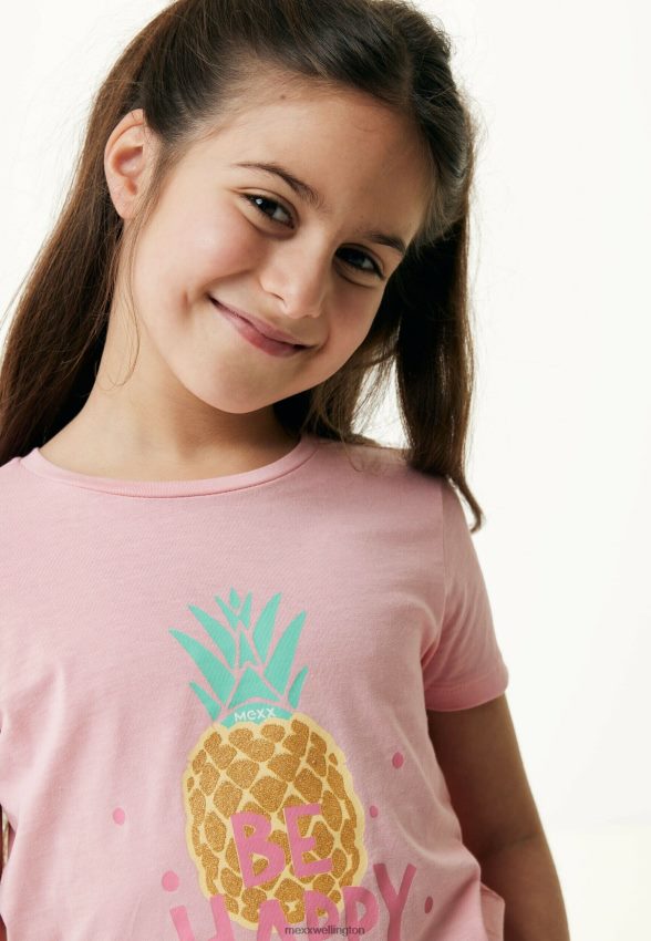 Girls Mexx Cotton T-shirt With Artwork Fresh Pink 2B480T748