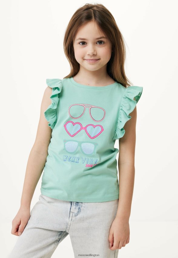 Girls Mexx Green Short Sleeve T-shirt Light 2B480T805