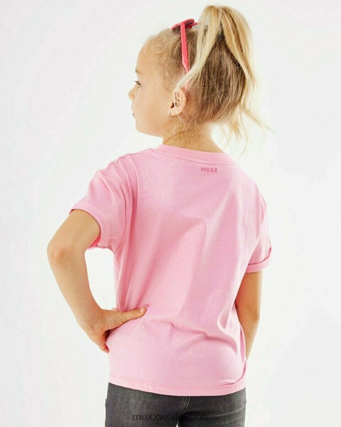 Girls Mexx Pink Knotted glitter T-shirt 2B480T796