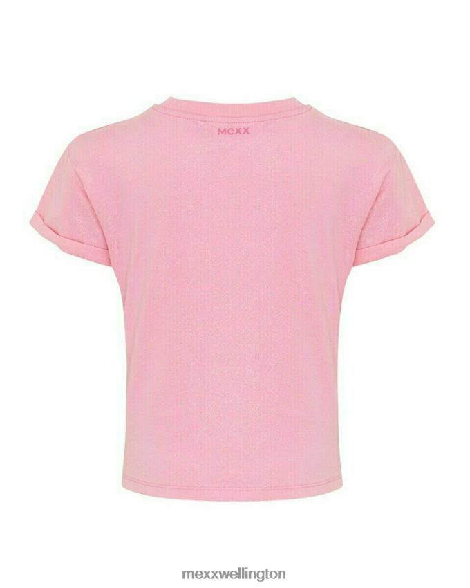 Girls Mexx Pink Knotted glitter T-shirt 2B480T796