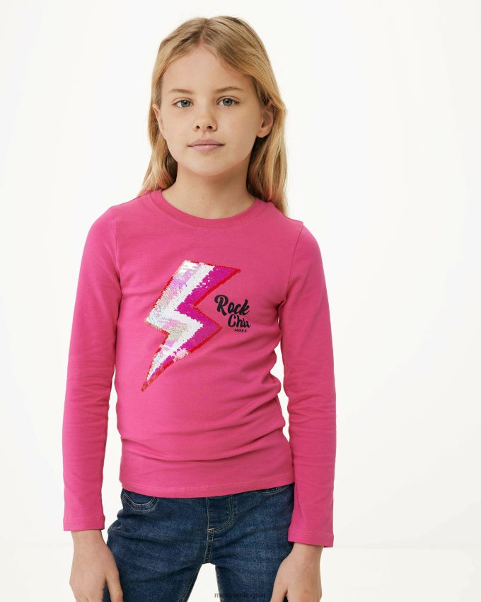 Girls Mexx Pink Long sleeve t-shirt two way sequince 2B480T834
